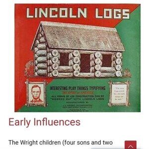J.L. Wright Lincoln Logs ~1920's Vintage Original Box, Set & Complete Directions